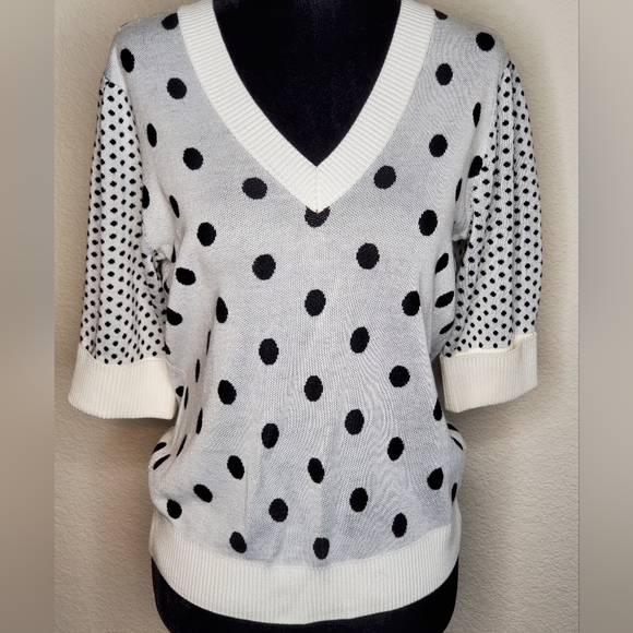 Les  Serein Tops - Les Serein Polka-dot Knit.  NWOT